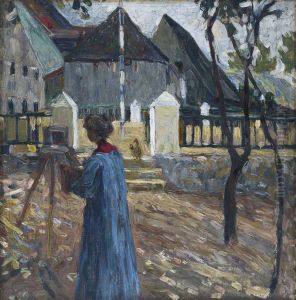 Kallmunz - Gabriele Munter beim Malen II by Wassily Kandinsky
