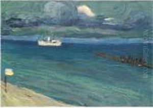 Rapallo, Seascape With Steamer Rapallo, Seascape With Steamer